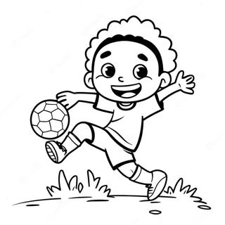 Pagina Para Colorir Menino Negro Feliz Jogando Futebol 18036-15116