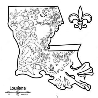 Pagina Para Colorir Do Mapa Do Estado Da Louisiana 18095-15158