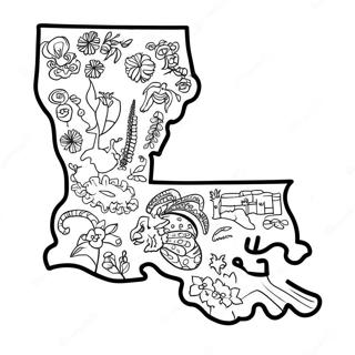 Pagina Para Colorir Do Mapa Do Estado Da Louisiana 18095-15159