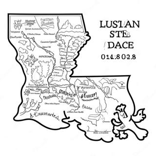 Pagina Para Colorir Do Mapa Do Estado Da Louisiana 18095-15160