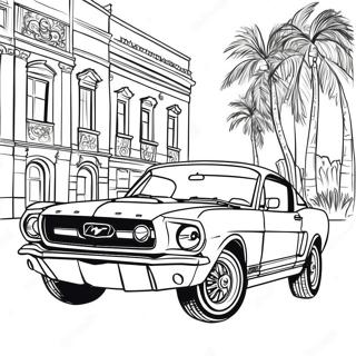 Pagina Para Colorir Do Mustang Classico Em Movimento 18296-15329