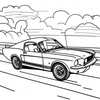 Pagina Para Colorir Do Mustang Classico Em Movimento 18296-15330