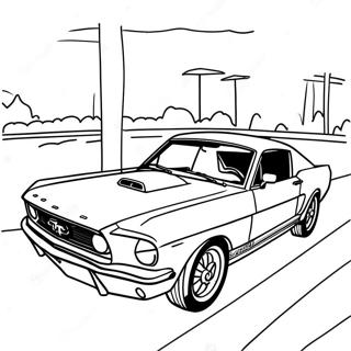 Pagina Para Colorir Do Mustang Classico Em Movimento 18296-15331