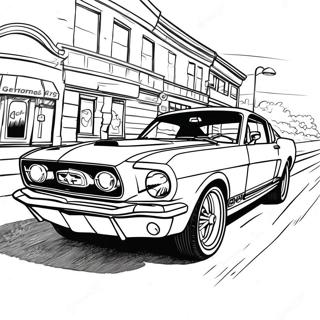 Pagina Para Colorir Do Mustang Classico Em Movimento 18296-15332