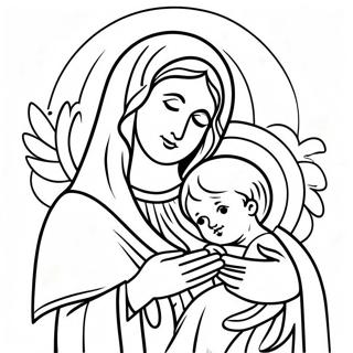 Pagina Para Colorir Da Linda Virgem Maria Com O Bebe Jesus 18396-15409