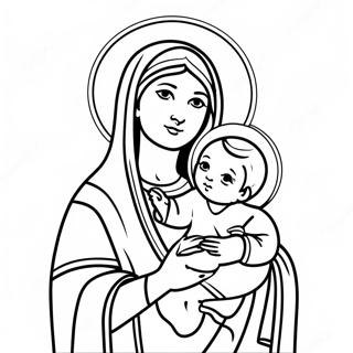 Pagina Para Colorir Da Linda Virgem Maria Com O Bebe Jesus 18396-15411