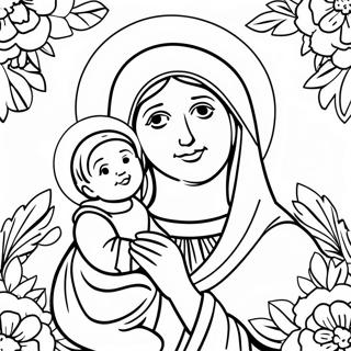 Pagina Para Colorir Da Linda Virgem Maria Com O Bebe Jesus 18396-15412