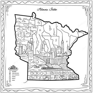 Pagina Para Colorir Do Contorno Do Estado De Minnesota 18465-15462