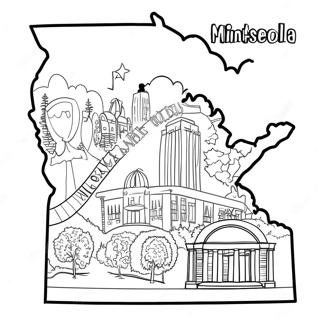 Pagina Para Colorir Do Contorno Do Estado De Minnesota 18465-15464