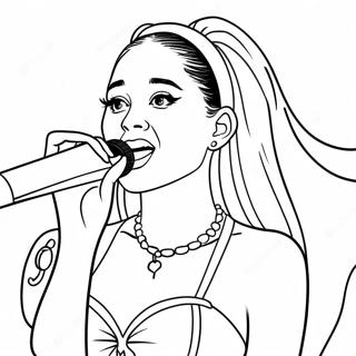 Pagina Para Colorir Da Ariana Grande Cantando No Palco 1852-1525