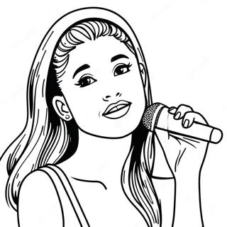 Pagina Para Colorir Da Ariana Grande Cantando No Palco 1852-1527