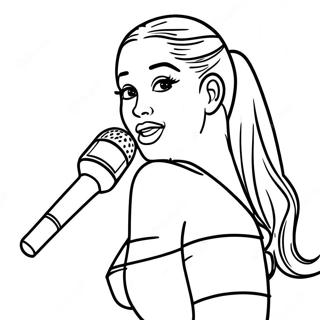 Pagina Para Colorir Da Ariana Grande Cantando No Palco 1852-1528