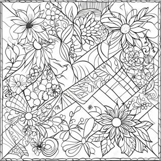 Pagina Para Colorir Do Quilt Colorido Em Patchwork 18616-15585