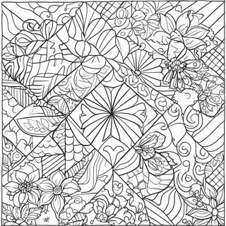 Pagina Para Colorir Do Quilt Colorido Em Patchwork 18616-15587