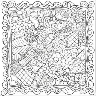 Pagina Para Colorir Do Quilt Colorido Em Patchwork 18616-15588