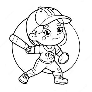 Pagina Para Colorir De Jogador De Softball Adoravel 18646-15609