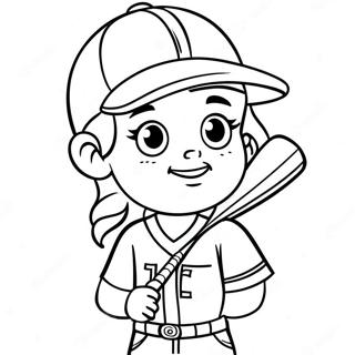 Pagina Para Colorir De Jogador De Softball Adoravel 18646-15611