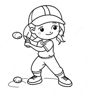 Pagina Para Colorir De Jogador De Softball Adoravel 18646-15612