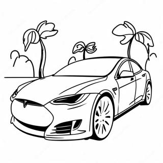 Pagina Para Colorir Do Tesla Model S Em Movimento 1872-1542