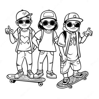 Pagina Para Colorir Homies Legais Com Skateboards 18766-15705