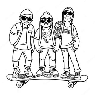 Pagina Para Colorir Homies Legais Com Skateboards 18766-15706