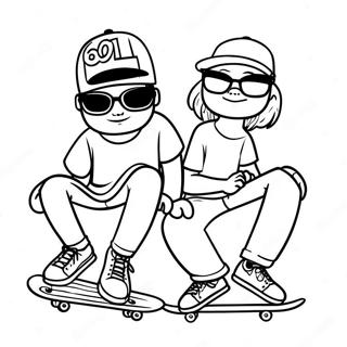 Pagina Para Colorir Homies Legais Com Skateboards 18766-15707