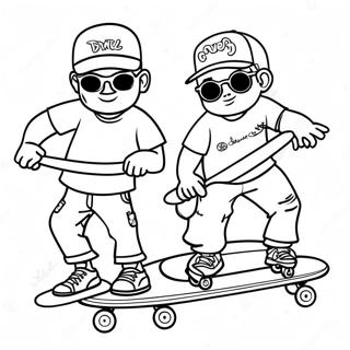 Pagina Para Colorir Homies Legais Com Skateboards 18766-15708