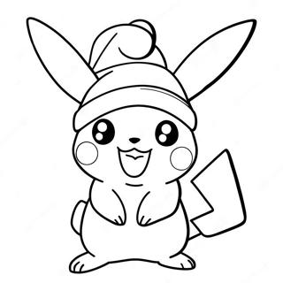 Pagina Para Colorir Do Pikachu Usando Um Chapeu De Papai Noel 1882-1550