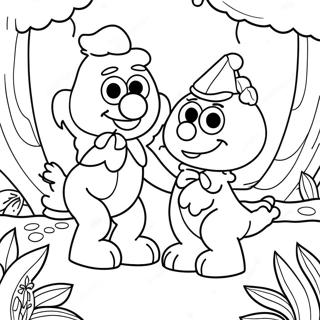 Pagina Para Colorir Do Elmo E Da Abby Em Um Jardim Magico 18839-15762