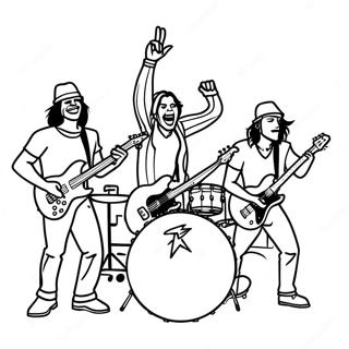 Pagina Para Colorir Da Banda Rock And Roll No Palco 18859-15777