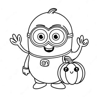 Pagina Para Colorir Do Minion De Halloween Fofo Com Abobora 18889-15801