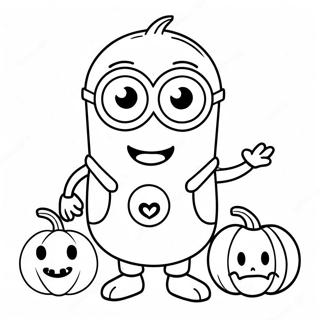 Pagina Para Colorir Do Minion De Halloween Fofo Com Abobora 18889-15804