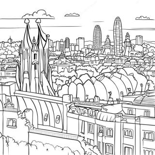 Pagina Para Colorir Do Skyline Da Cidade De Barcelona 18948-15846