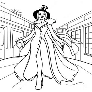 Pagina Para Colorir Cruella Em Seu Traje Glamouroso 19039-15922