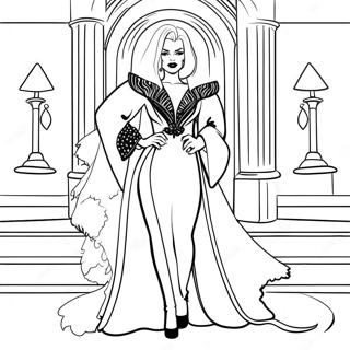 Pagina Para Colorir Cruella Em Seu Traje Glamouroso 19039-15924