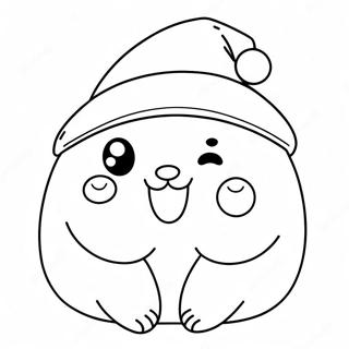 Pagina Para Colorir Fofo Squishmallow Com Chapeu De Papai Noel 19059-15937