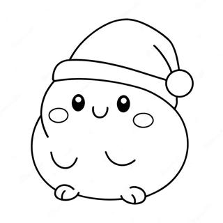 Pagina Para Colorir Fofo Squishmallow Com Chapeu De Papai Noel 19059-15940