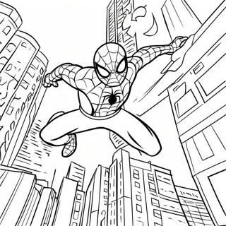 Pagina Para Colorir Do Homem Aranha Balancando Pela Cidade 19219-16065