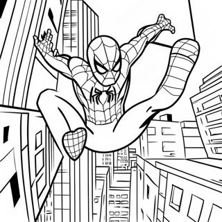 Pagina Para Colorir Do Homem Aranha Balancando Pela Cidade 19219-16067