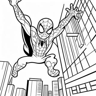 Pagina Para Colorir Do Homem Aranha Balancando Pela Cidade 19219-16068