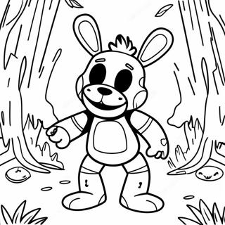 Pagina Para Colorir Springtrap Em Uma Floresta Assustadora 19259-16099