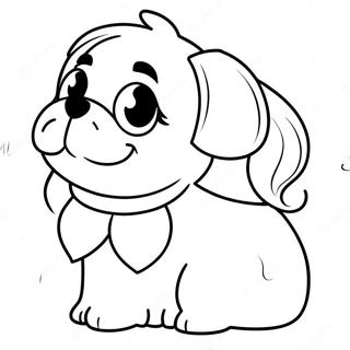 Pagina Para Colorir Do Fofo Shih Tzu Brincando 19319-16147