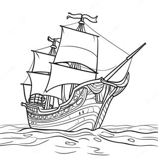 Pagina Para Colorir Do Navio Pirata Dos Bucaneiros 19359-16178