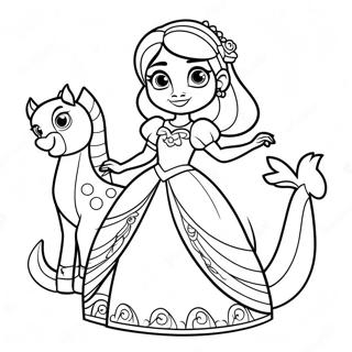 Pagina Para Colorir Da Elena De Avalor Com Criaturas Magicas 1942-1598