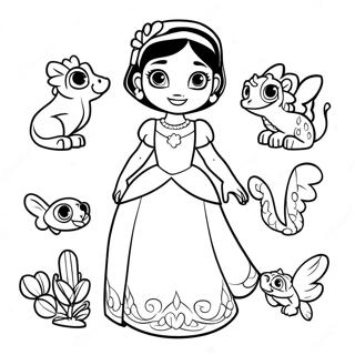 Pagina Para Colorir Da Elena De Avalor Com Criaturas Magicas 1942-1600