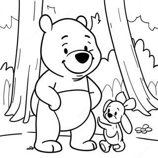 Pagina Para Colorir Do Ursinho Pooh Aventureiro Na Floresta Dos Cem Acres 19609-18337