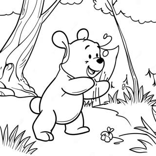 Pagina Para Colorir Do Ursinho Pooh Aventureiro Na Floresta Dos Cem Acres 19609-18340