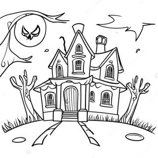 Pagina Para Colorir Da Casa Assombrada De Halloween 19828-18512