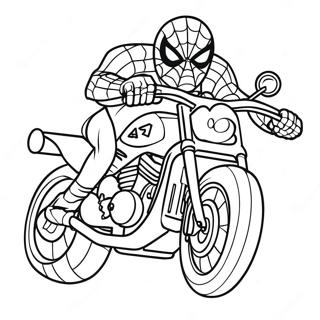 Pagina Para Colorir Da Motocicleta Do Homem Aranha 19978-18631