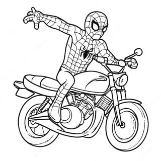 Pagina Para Colorir Do Homem Aranha Andando Em Uma Motocicleta Legal 19979-18633